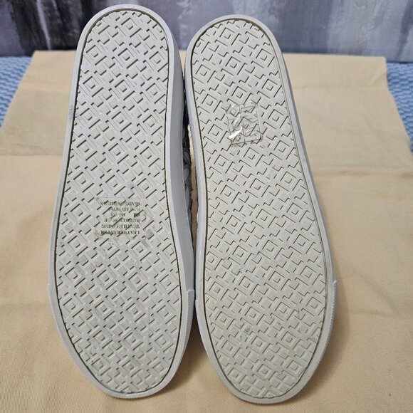 Tory Burch Rhea Lace Filigree Perforated Embroidered White/Gray Sneakers Size 6 - Picture 9 of 9